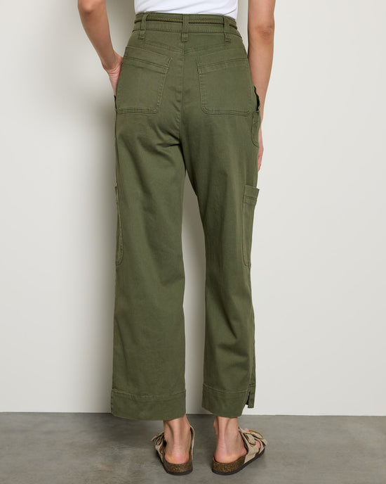 Forest Moss $|& Democracy Absolution Skyrise Utility Pant With Self Belt - SOF Back