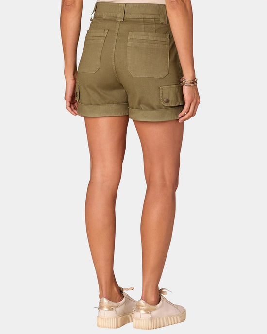 Forest Moss $|& Democracy Absolution Skyrise Double Button Cargo Short - Hanger Side