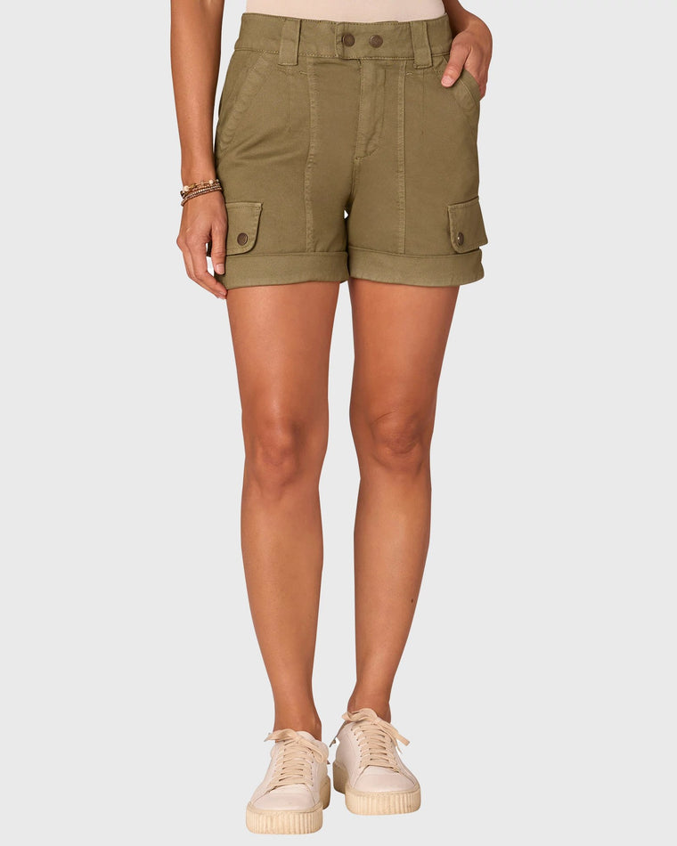 Forest Moss $|& Democracy Absolution Skyrise Double Button Cargo Short - VOF Detail