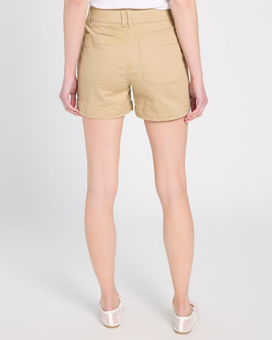 Vintage Walnut $|& Democracy High Rise Double Button Utility Short - SOF Back