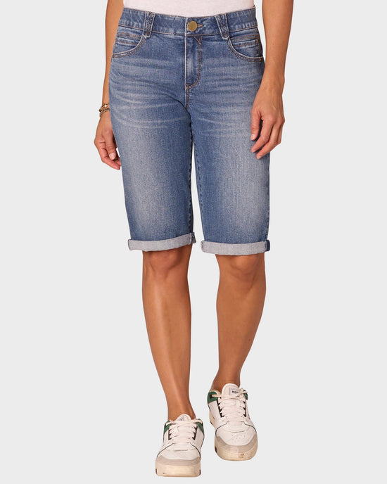 Mid Blue Artisanal $|& Democracy Absolution Cuffed Bermuda Short - VOF Detail