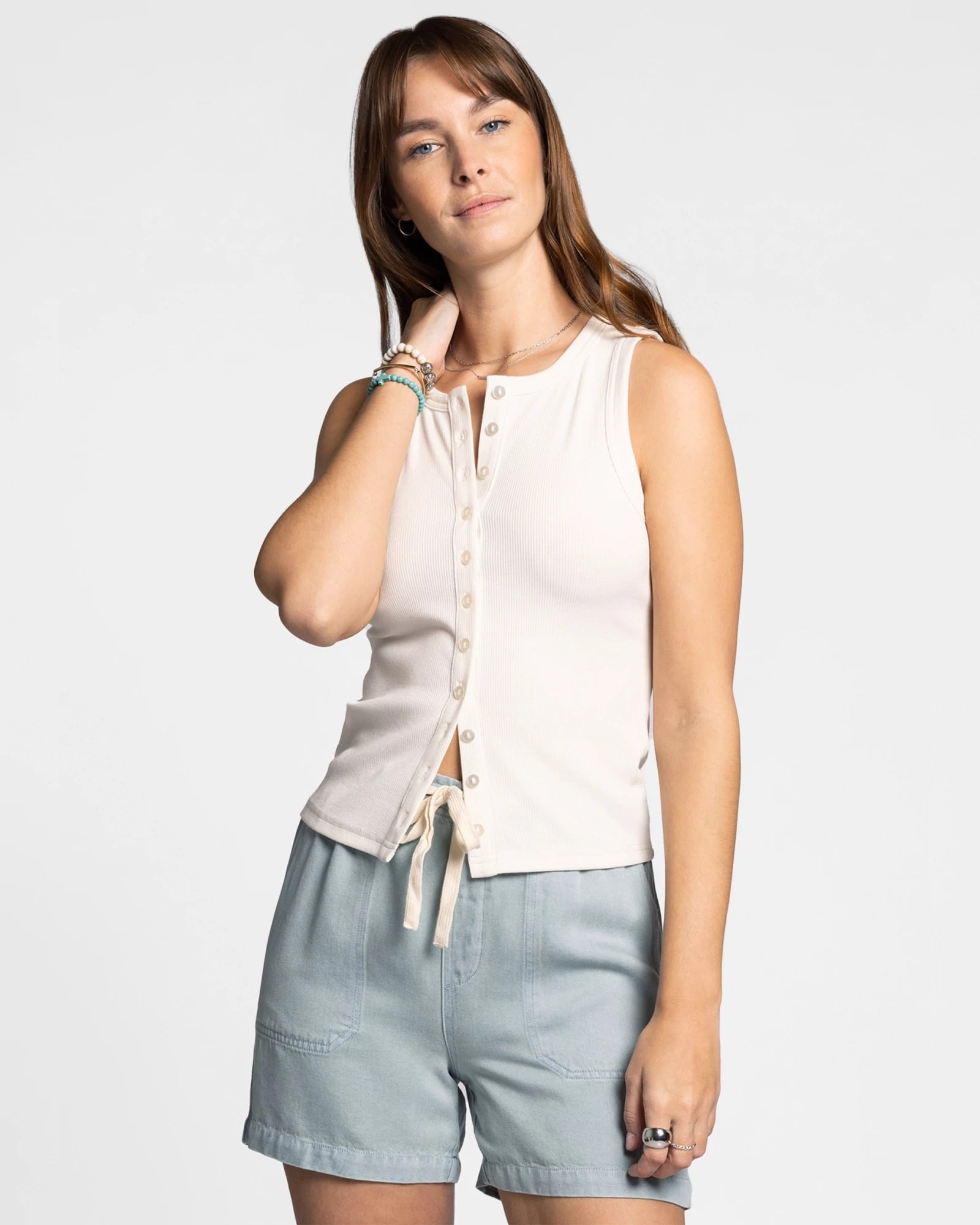 Ivory $|& Thread & Supply Luella Tank - VOF Detail