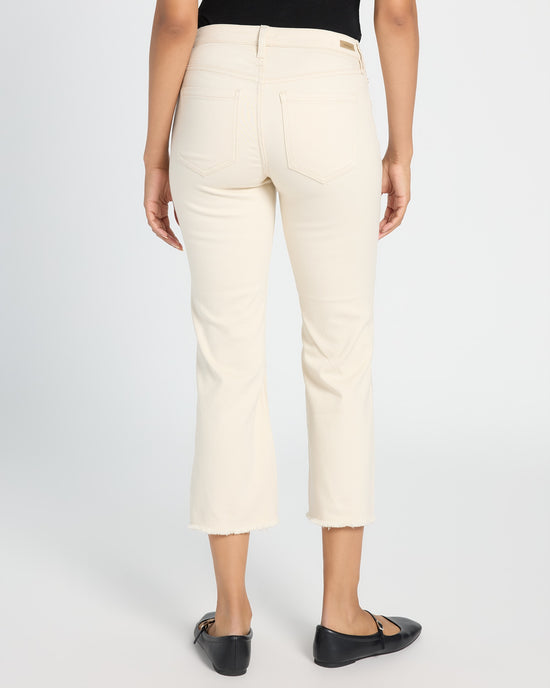 Ecru Abstract Floral White $|& Liverpool Hannah Cropped Embroidered Flare Leg Jeans - SOF Back