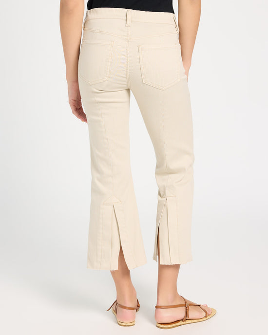 Cappuccino Stripe $|& Liverpool Gia Glider Crop Flare Leg Jean With Back Pleat - SOF Back