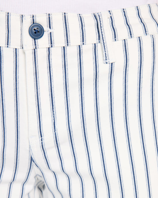 Vintage Indigo Stripe White $|& Liverpool Patch Pocket Wide Leg Crop Jean - SOF Full Front