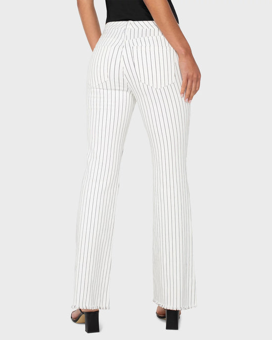 Black and White Stripe $|& Liverpool Hannah High Rise Flare Leg Jean - Hanger Side