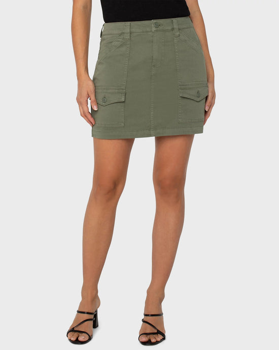 Martini Olive $|& Liverpool Cargo Skort - VOF Detail