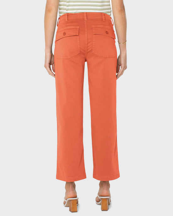 Papaya $|& Liverpool Cargo Wide Leg Crop Pant - Hanger Side
