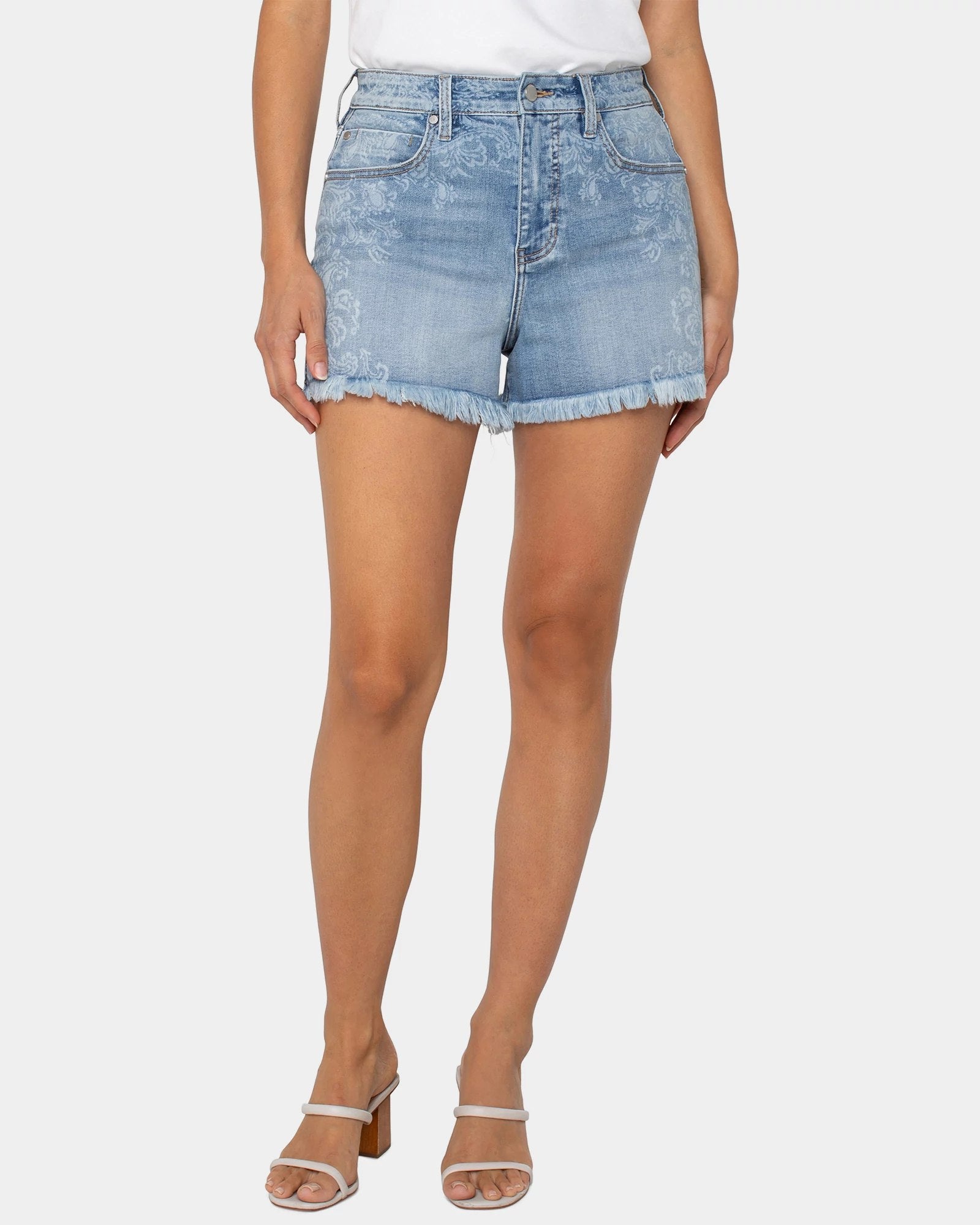 Super High Rise Frayed Hem Short main image 1