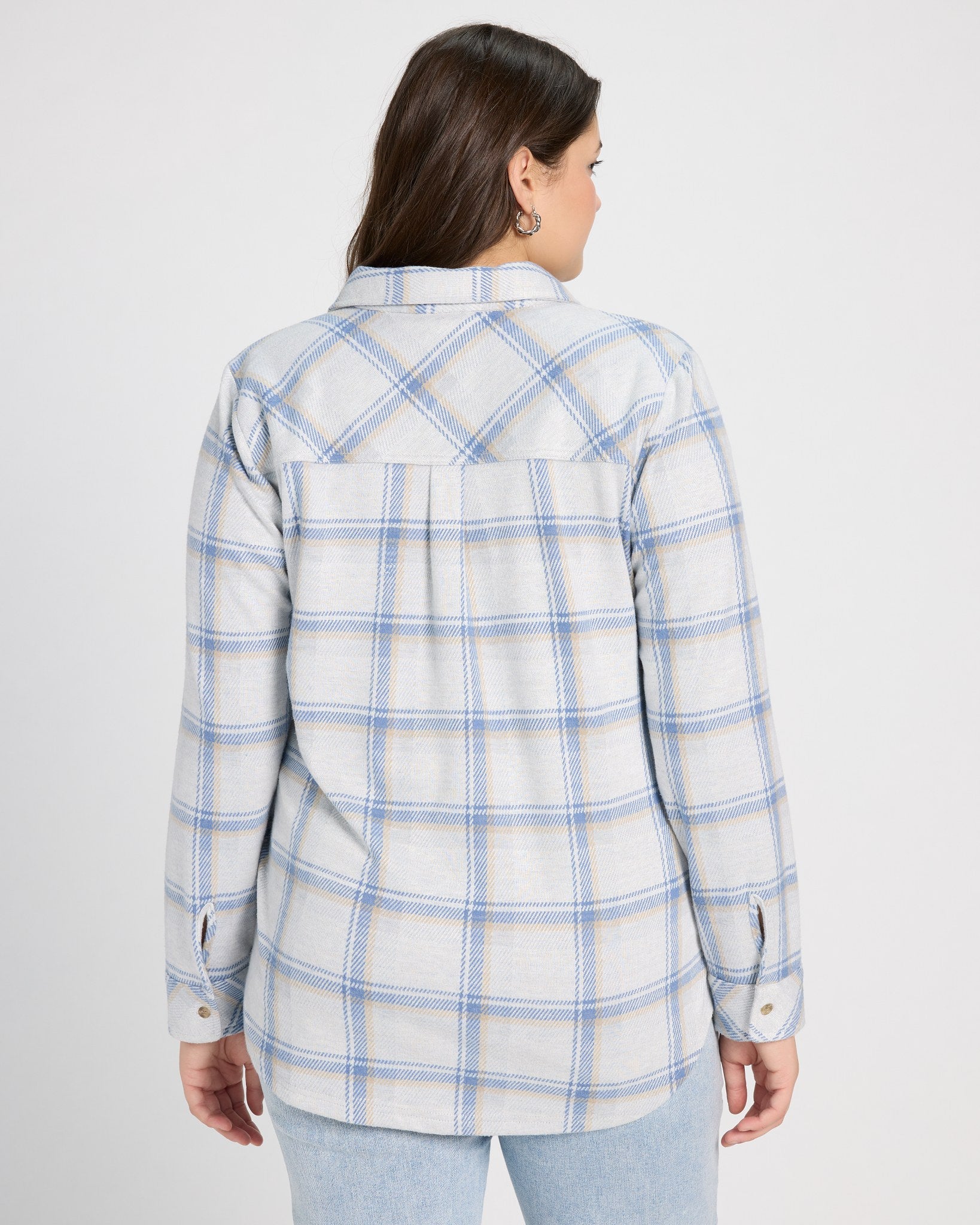 Cream Blue Plaid $|& Thread & Supply Lewis Plaid Shirt - SOF Back