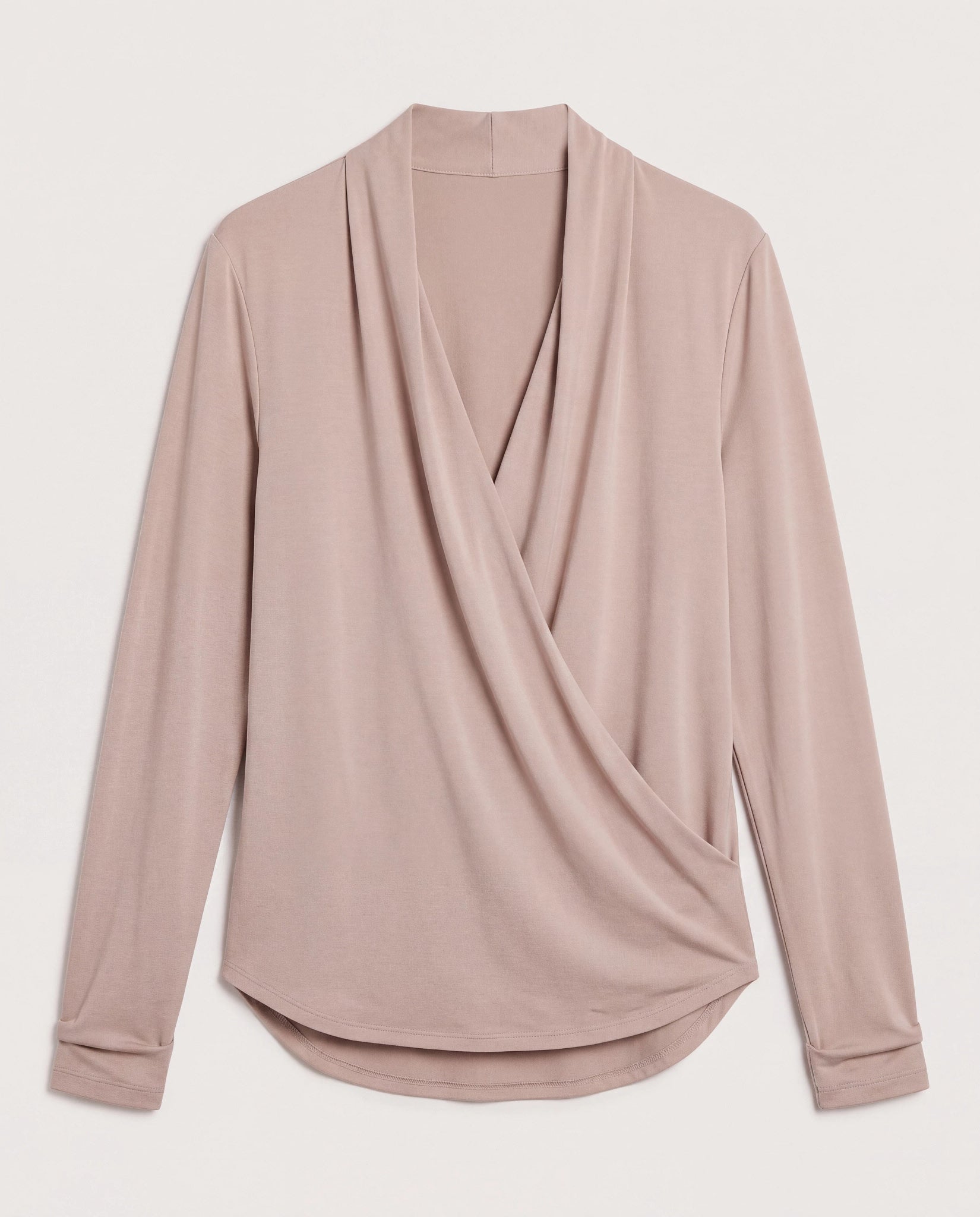 Vanilla $|& Ariella Long Sleeve Cupro Surplice Top - Hanger Detail