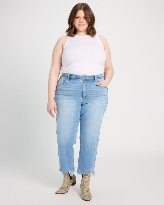 Fondly Blue $|& Vervet High Rise Straight Jeans - UGC On Fig