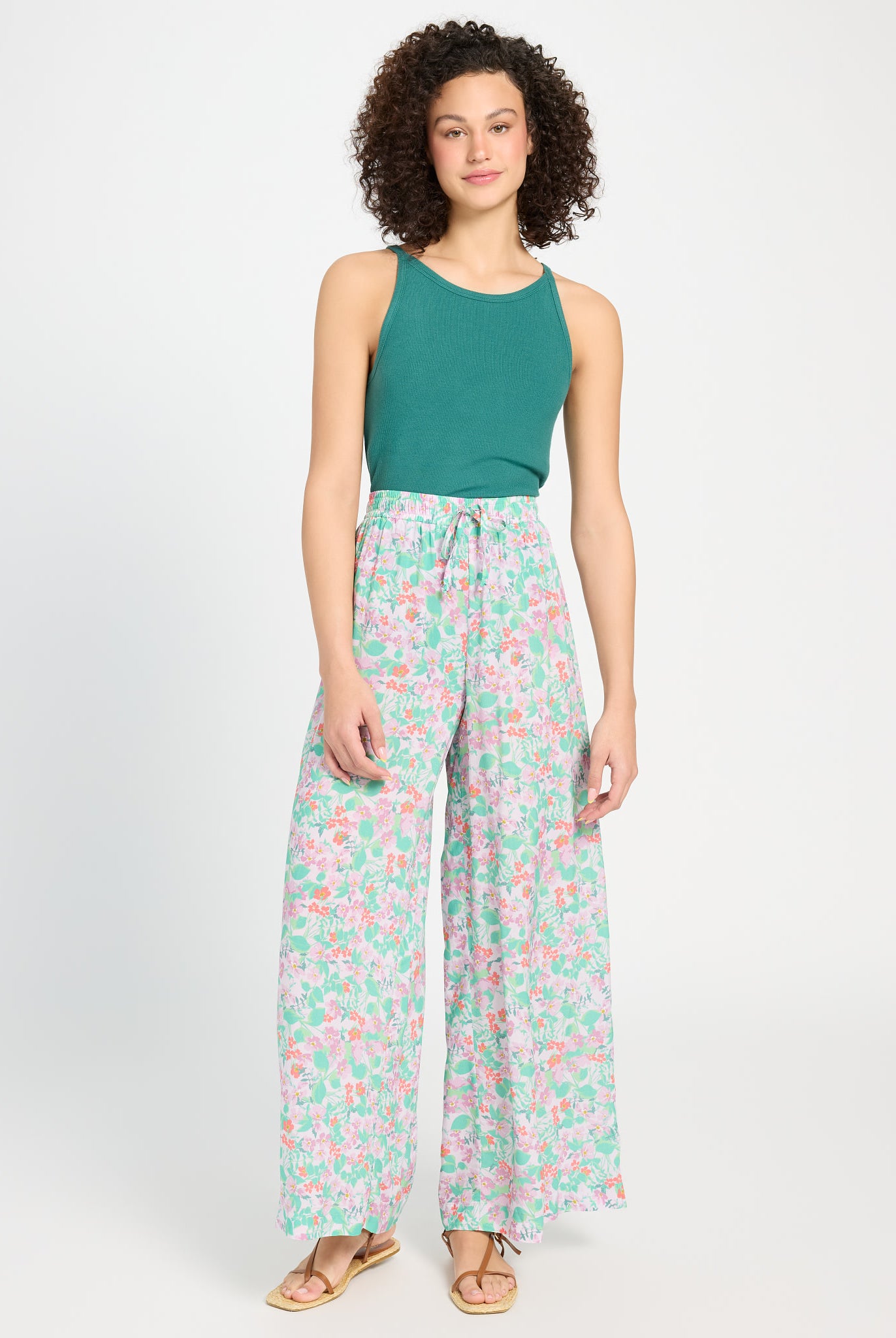 Mauve Mist Floral $|& SEAS Zuma Smocked Waist Pant - UGC On Fig