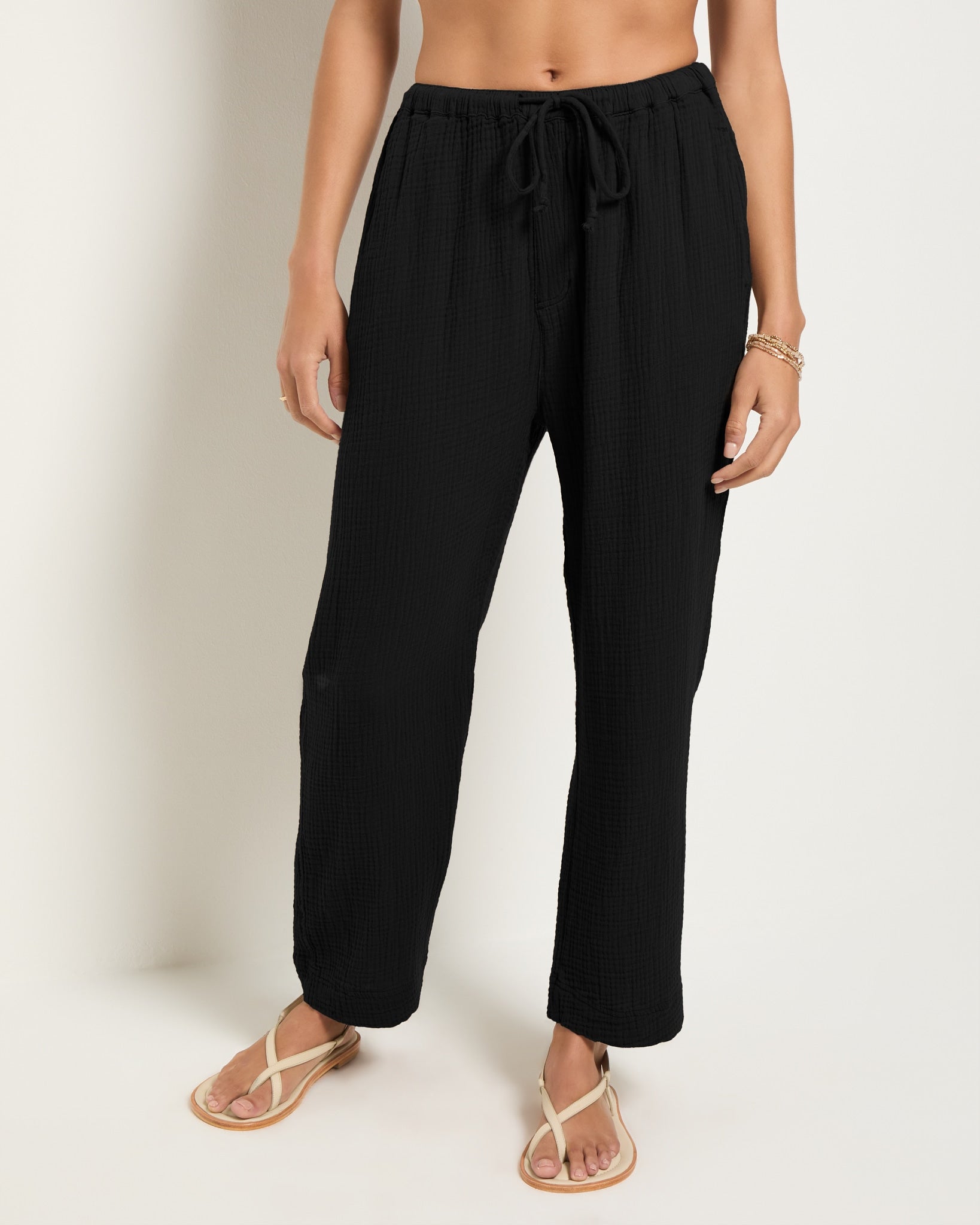 Black $|& SEAS Oasis Gauze Pant - SOF Front