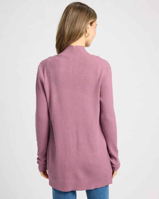 Lilac $|& Staccato Open Front Pocket Cardigan - SOF Back