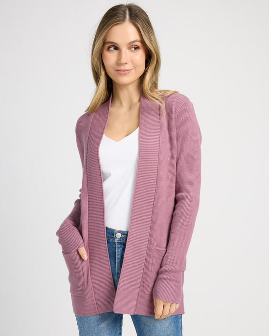 Lilac $|& Staccato Open Front Pocket Cardigan - SOF Front