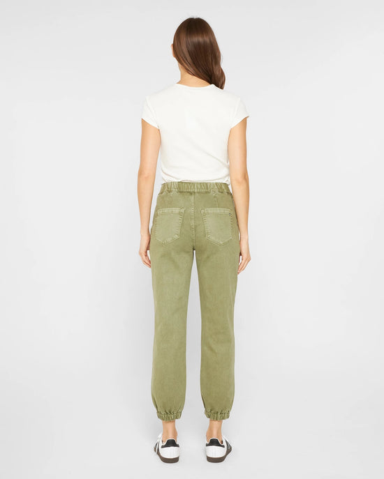 Olive $|& Mica Denim High Rise Jogger - Hanger Side