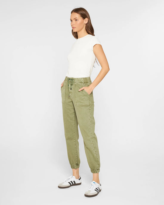 Olive $|& Mica Denim High Rise Jogger - Hanger Front