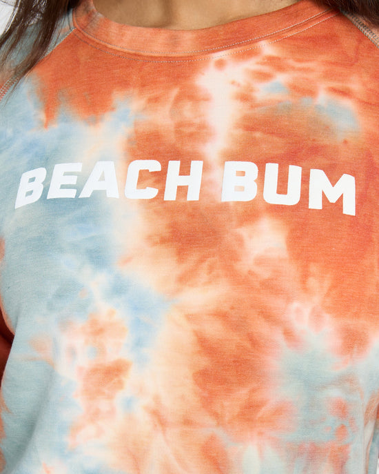 Deep Teal Tie Dye $|& SEAS Beach Bum Tie Dye Graphic Pullover - SOF Full Front