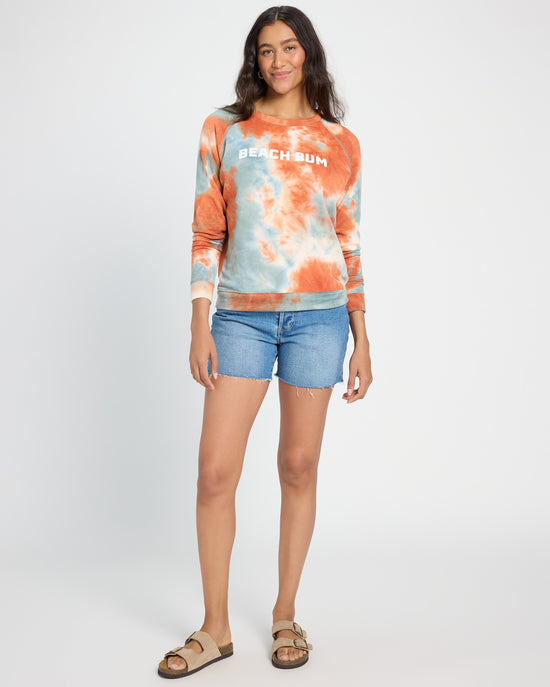 Deep Teal Tie Dye $|& SEAS Beach Bum Tie Dye Graphic Pullover - UGC On Fig