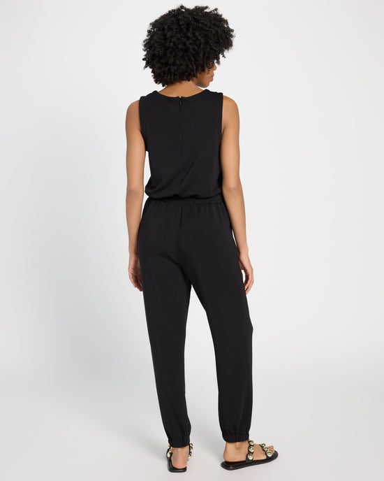 Black $|& Skies Are Blue Soft Modal Sleeveless Jumpsuit - SOF Back