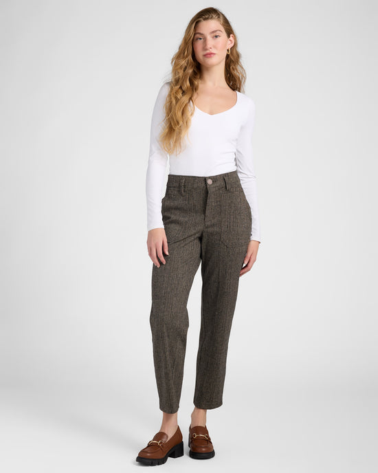 Peanut Butter Black $|& Democracy Absolution Skyrise Ponte Patched Pant - SOF Full Front