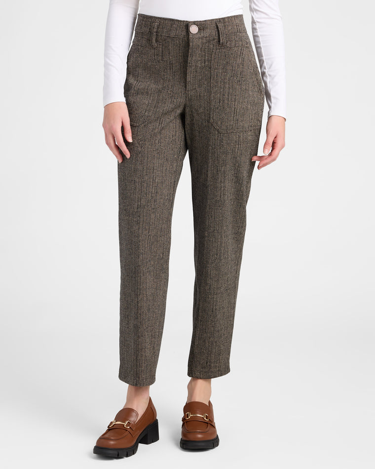 Peanut Butter Black $|& Democracy Absolution Skyrise Ponte Patched Pant - SOF Front