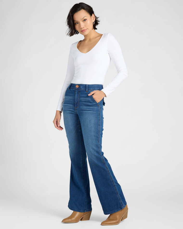 Blue $|& Democracy Absolution Skyrise Trouser Bootcut Jeans - SOF Full Front