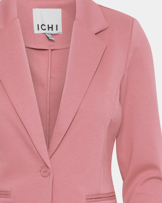 Heather Rose Pink $|& ICHI Kate Knit Blazer - Hanger Back