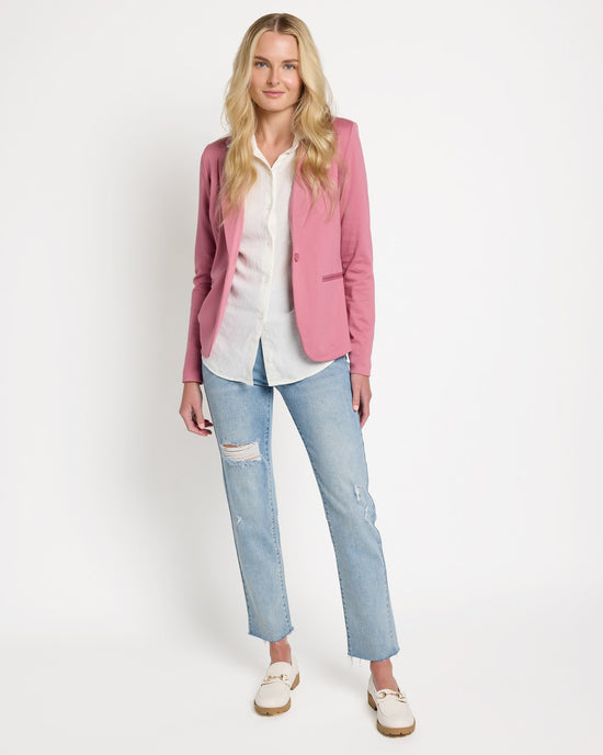 Heather Rose Pink $|& ICHI Kate Knit Blazer - UGC On Fig
