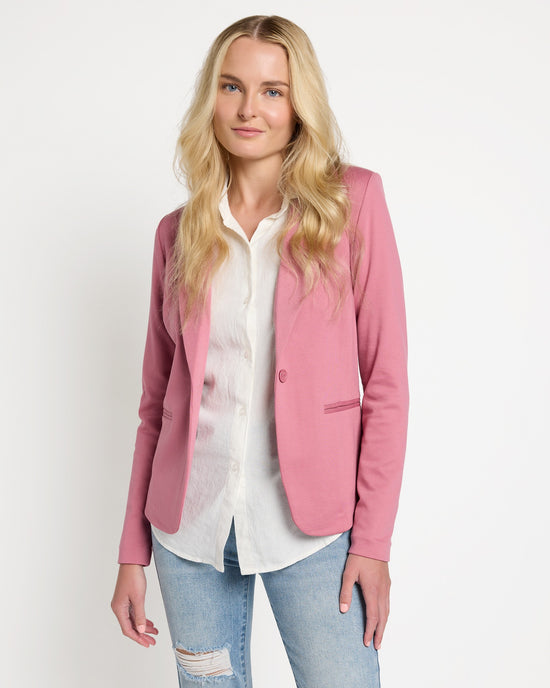 Heather Rose Pink $|& ICHI Kate Knit Blazer - SOF Front