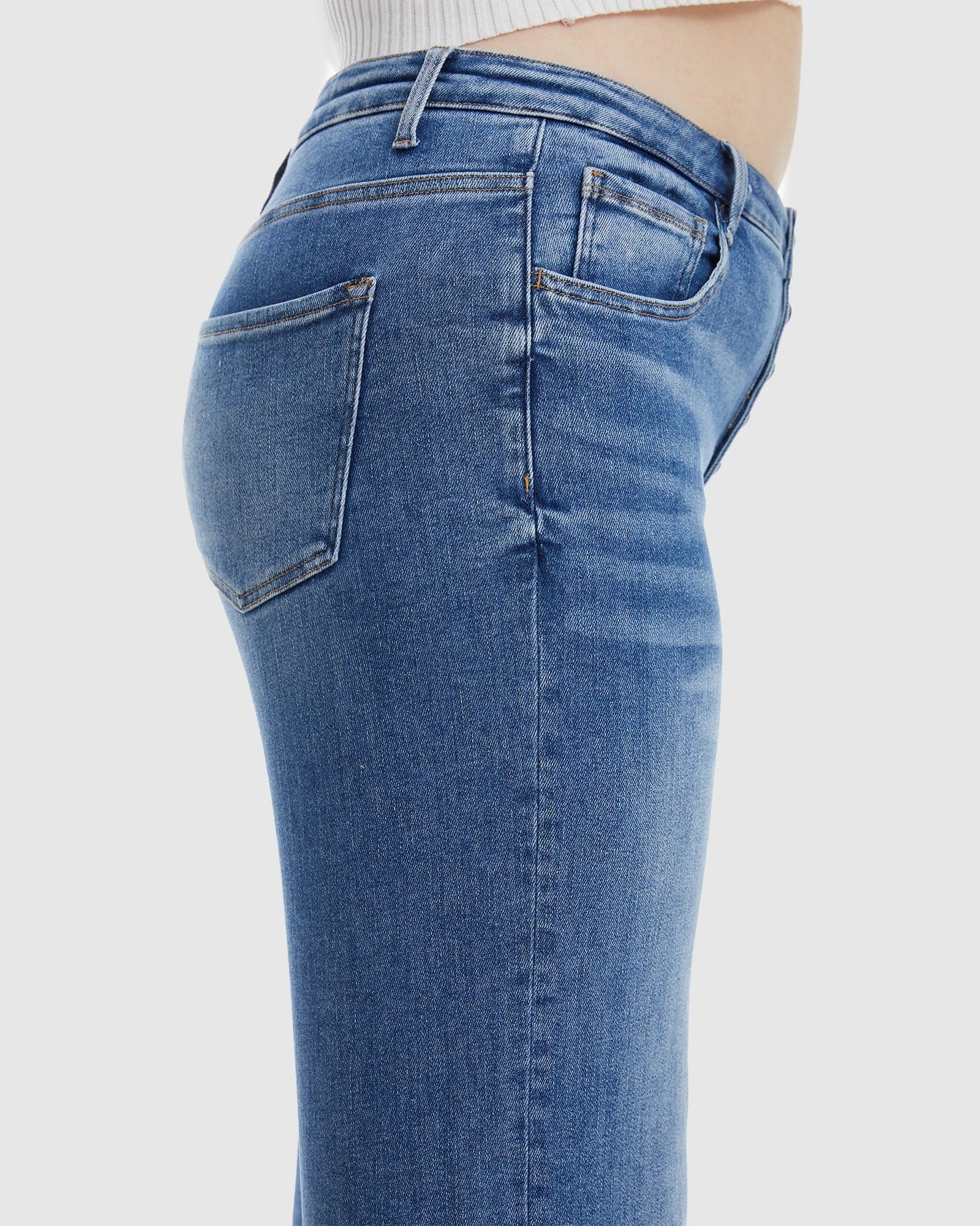 Blue Lotus $|& Bayeas High Rise Wide Leg With Frayed Hem - VOF Side