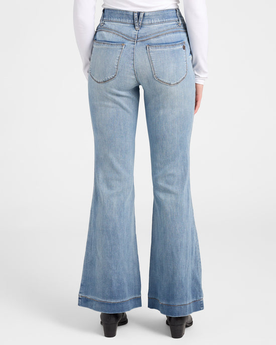 Light Blue Artisanal $|& Democracy Absolution Retro Flare Leg Jeans - SOF Back