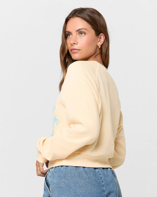 Heathered Meringue $|& Project Social T Amalfi Shrunken Sweatshirt - Hanger Side