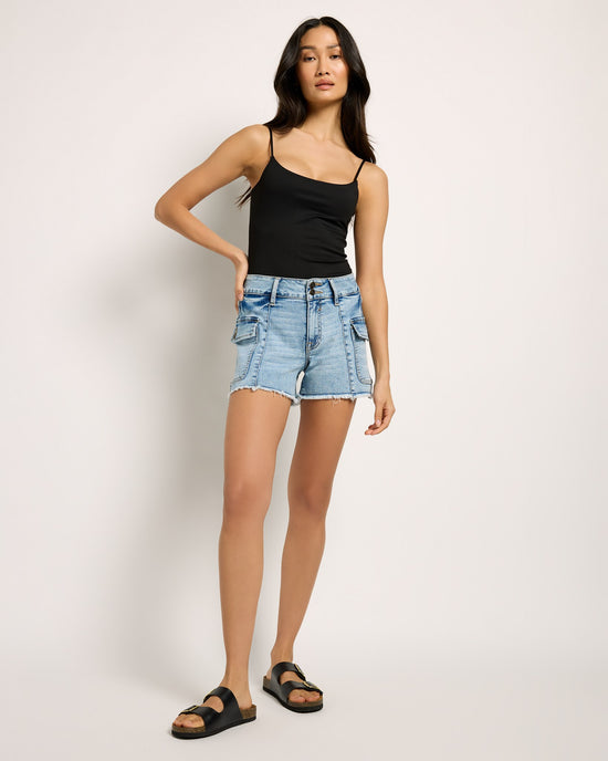 Medium Wash Blue $|& Vigoss Ace Cargo Cut Off Short - UGC On Fig