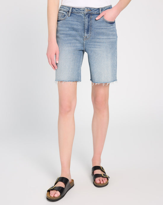 Light Wash Blue $|& Vigoss High Bermuda Short - SOF Front