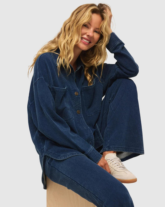 Indigo $|& Z Supply All Day Knit Denim Jacket - VOF Detail