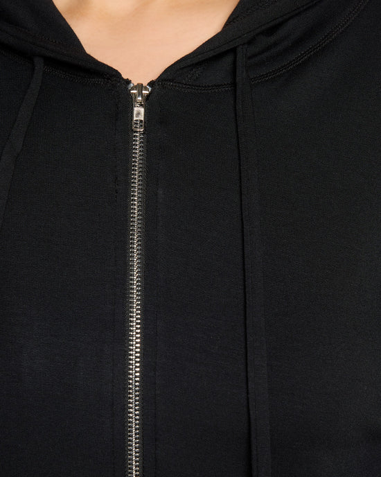 Black $|& SEAS Short Sleeve Fleece Zip Up - SOF Full Front