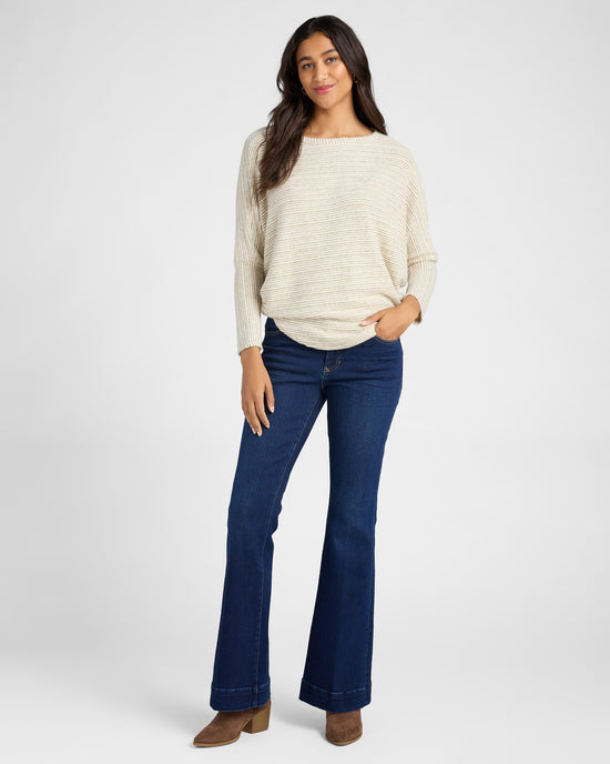 Ivory $|& Heimious Long Sleeve Dolman Round Hem Top - SOF Full Front