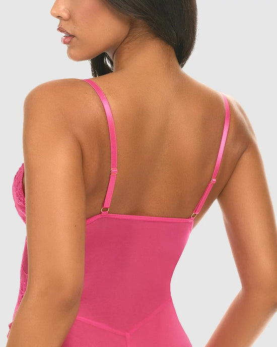Raspberry Sorbet $|& Oh La La Cheri Valentine Babydoll Set with G-String - VOF Back