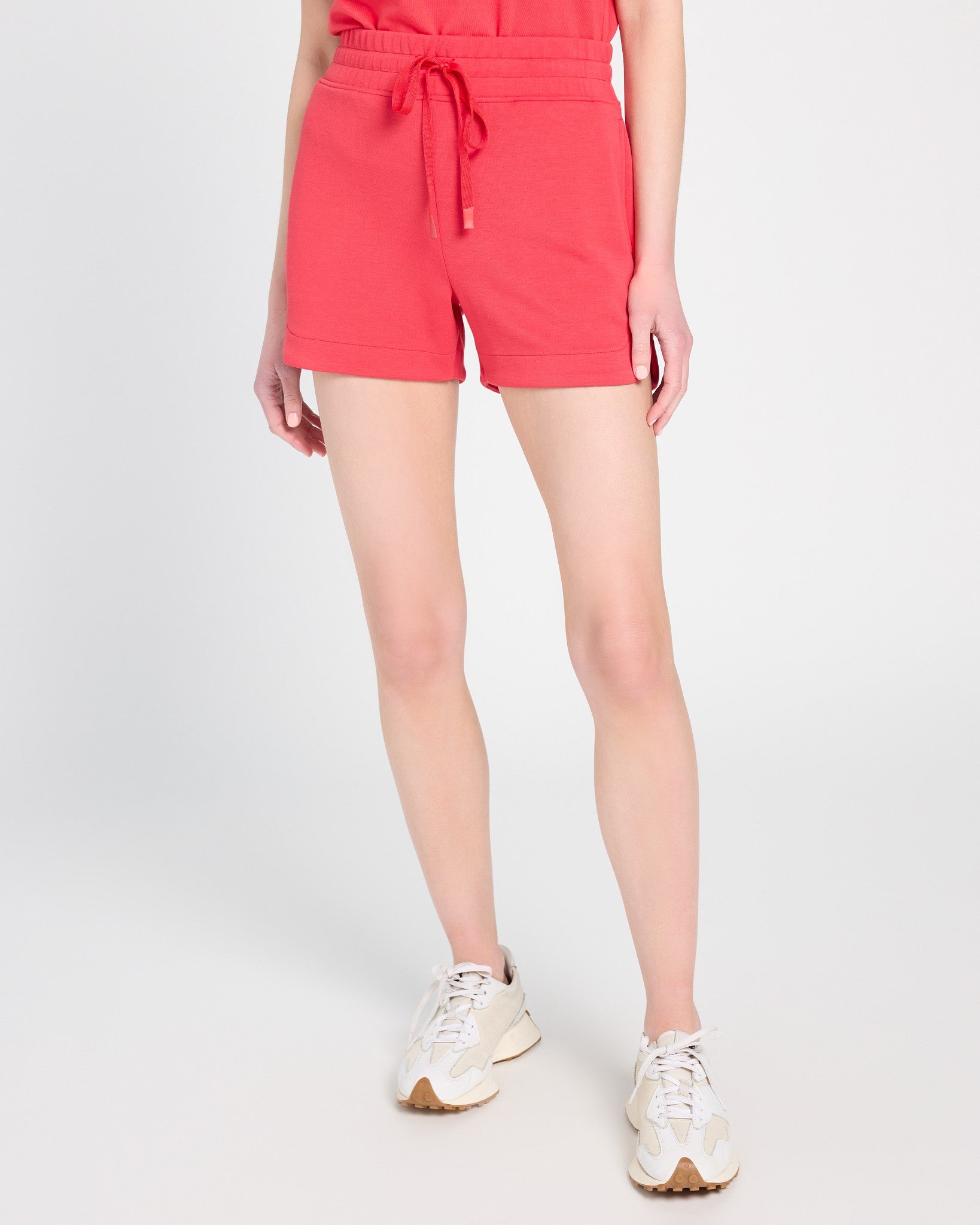 Red $|& Thread & Supply Rosie Scuba Shorts - SOF Front