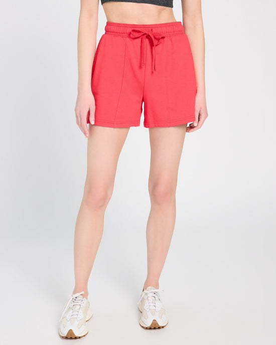 Red Ruby $|& Thread & Supply Paulie French Terry Shorts - SOF Front