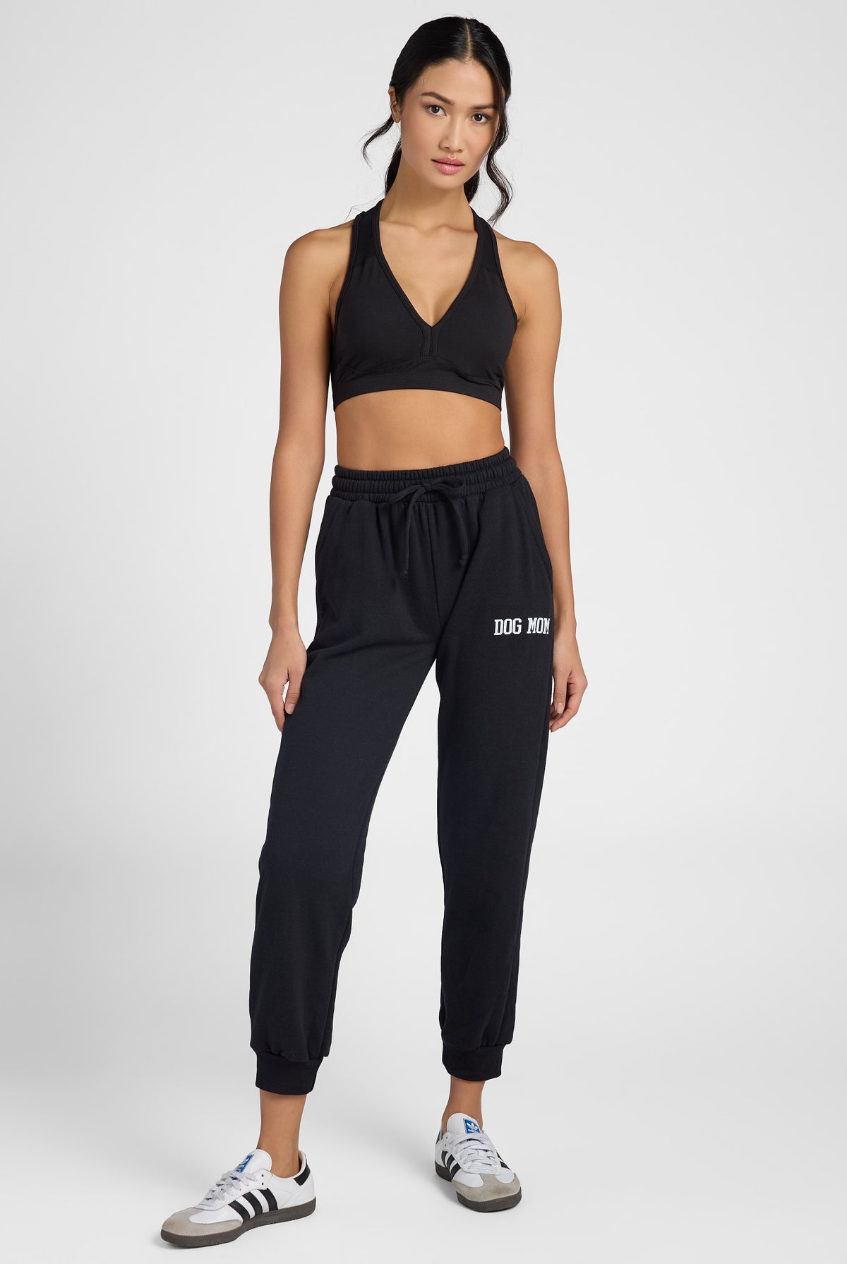 Black $|& Interval Dog Mom Graphic Joggers - SOF Full Front