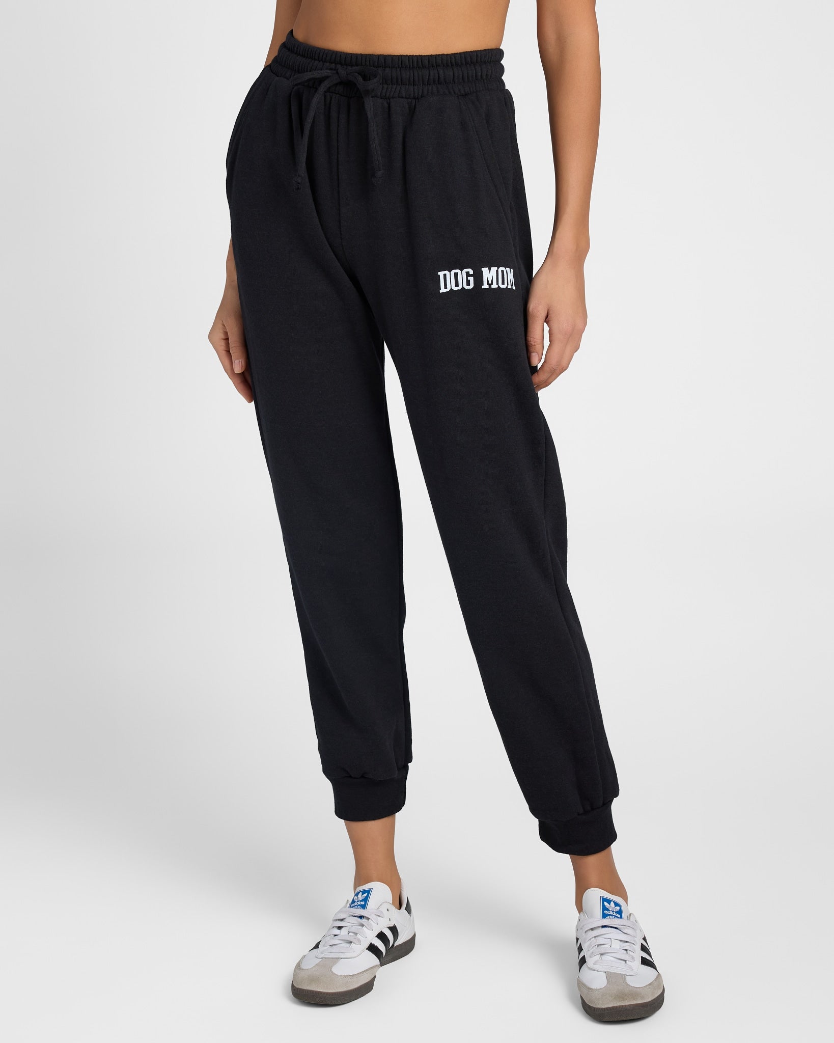 Black $|& Interval Dog Mom Graphic Joggers - SOF Front