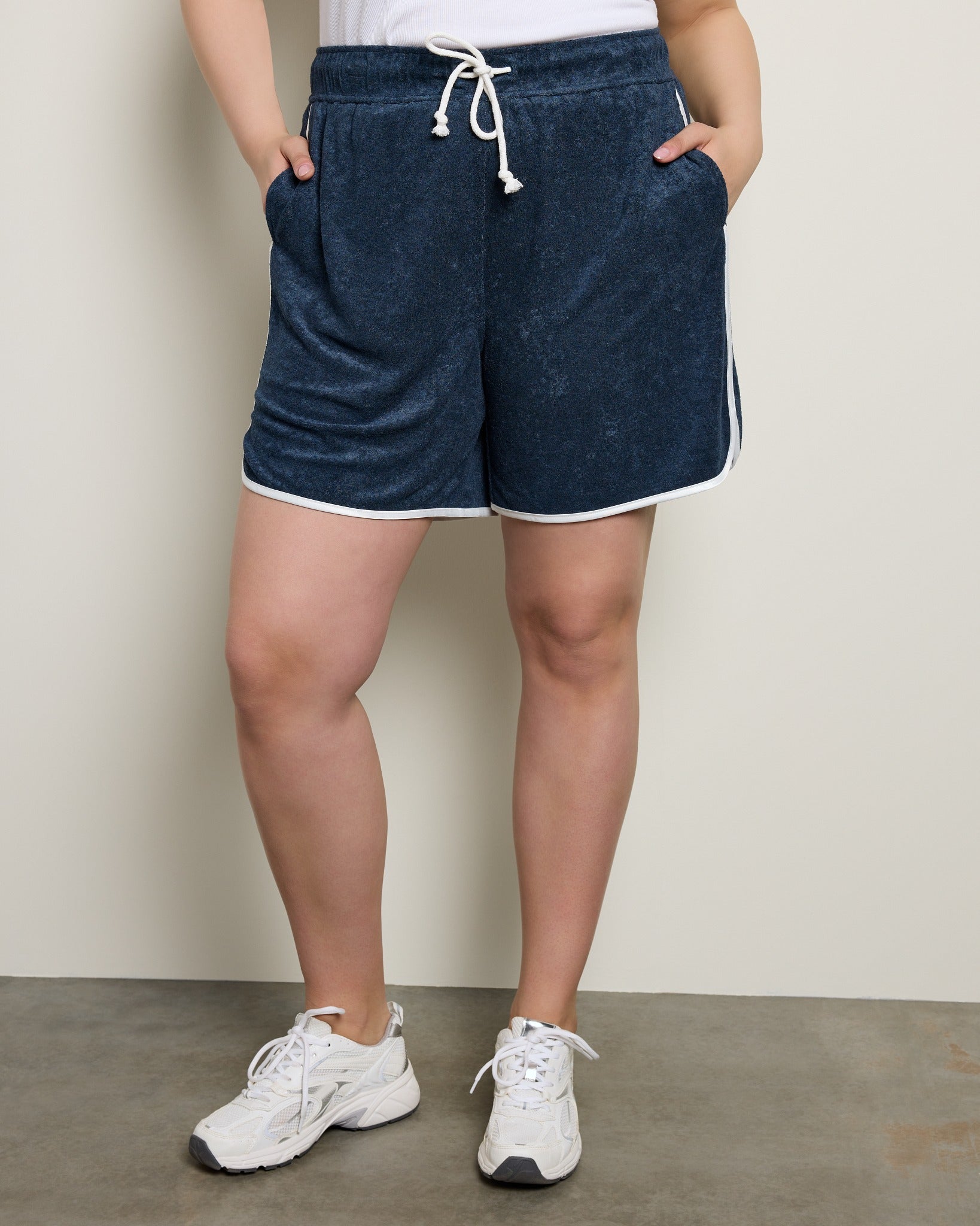 Charlotte Avery Green Stripe Terry Cloth Shorts 30a main image 1