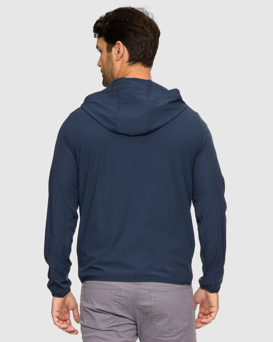 Navy $|& Flag & Anthem Pivot Performance Jacket - Hanger Side