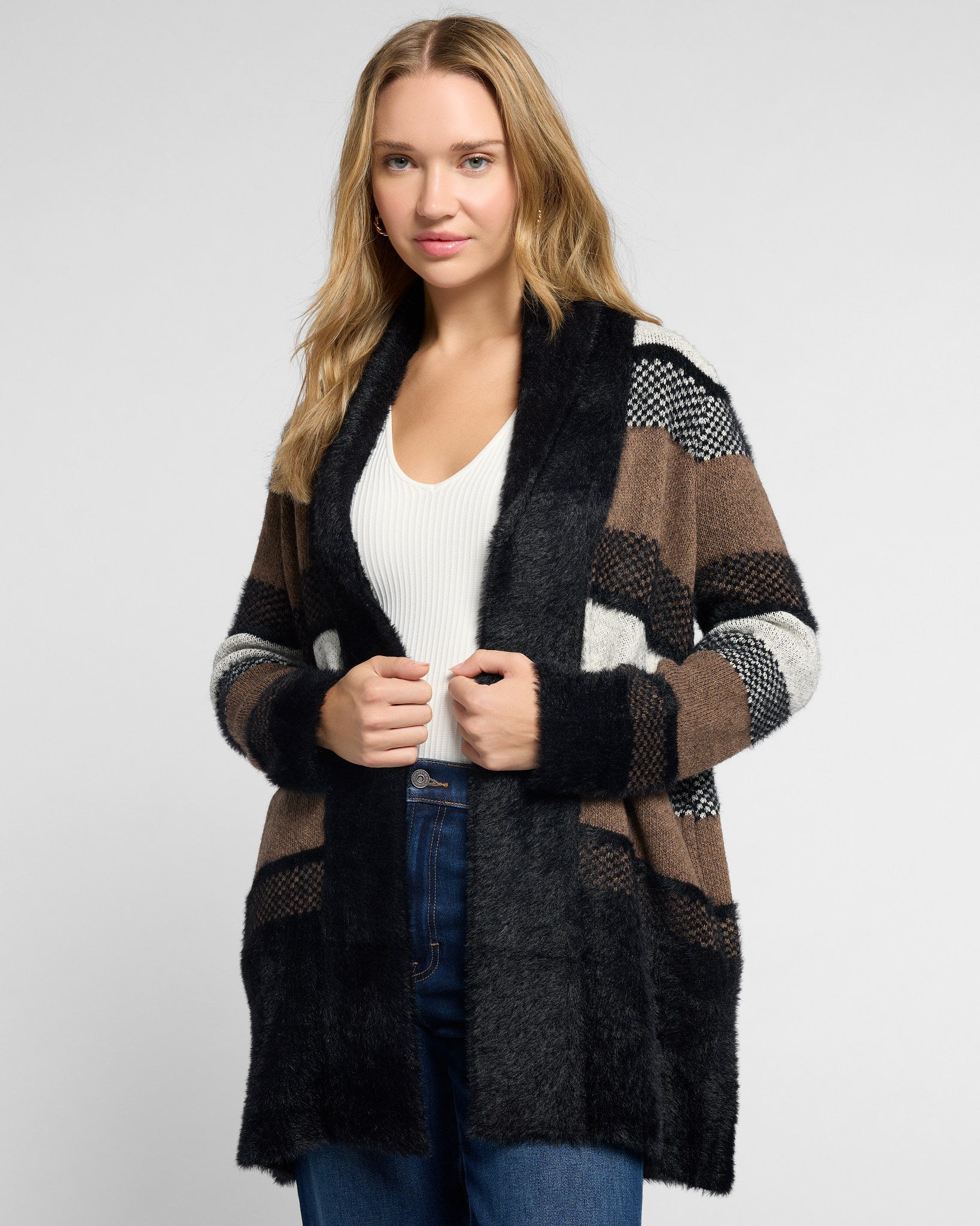 shawl collar coatigan