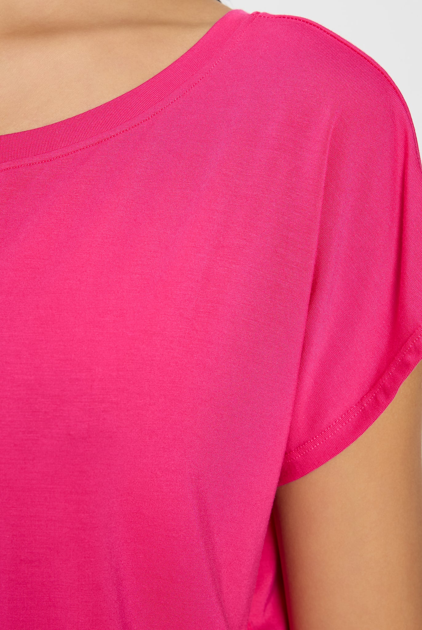 Magenta $|& SEAS Edgewater Off The Shoulder Tee - SOF Full Front