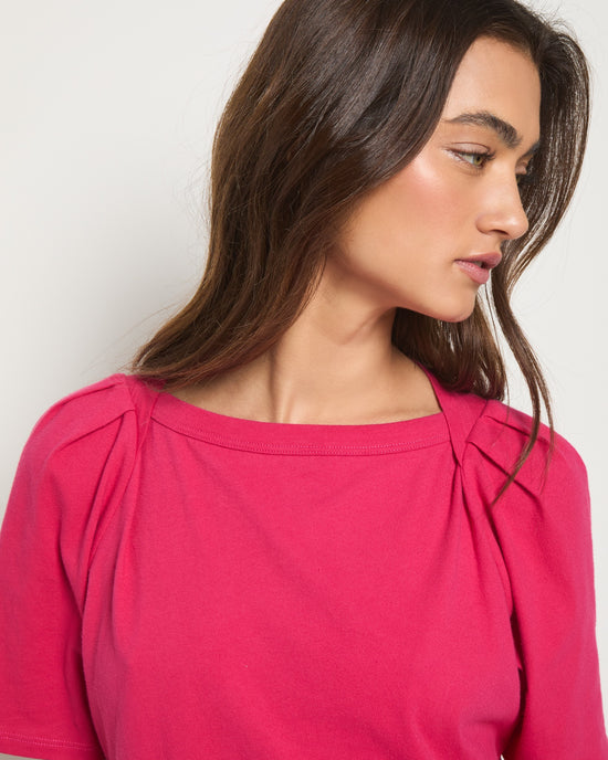 Magenta $|& SEAS Seabreeze Boat Neck Puff Sleeve Tee - SOF Full Front