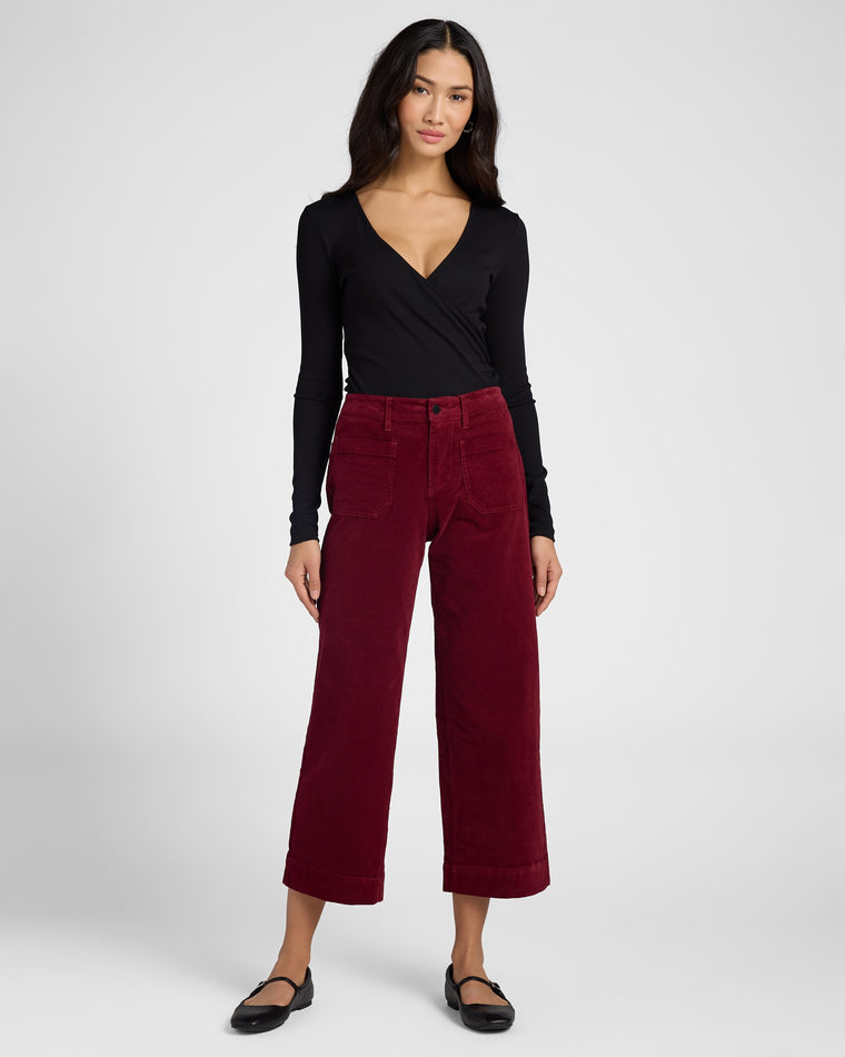 Ruby $|& Liverpool Corduroy Crop Wide Leg Pants - SOF Full Front